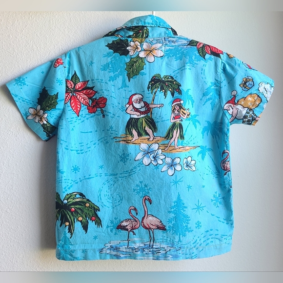 Hawaii Hangover Set -Boy's Holiday Collection SANTA Surfing Shirt & Short, Sz 4 - Picture 3 of 6